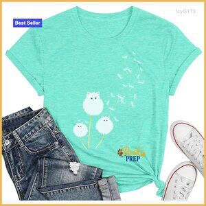 Women's Relaxed Fit Short Sleeve T-Shirt Floral Print Casual Top